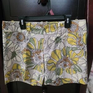 Mossimo Floral Print Yellow & Green Women’s Shorts